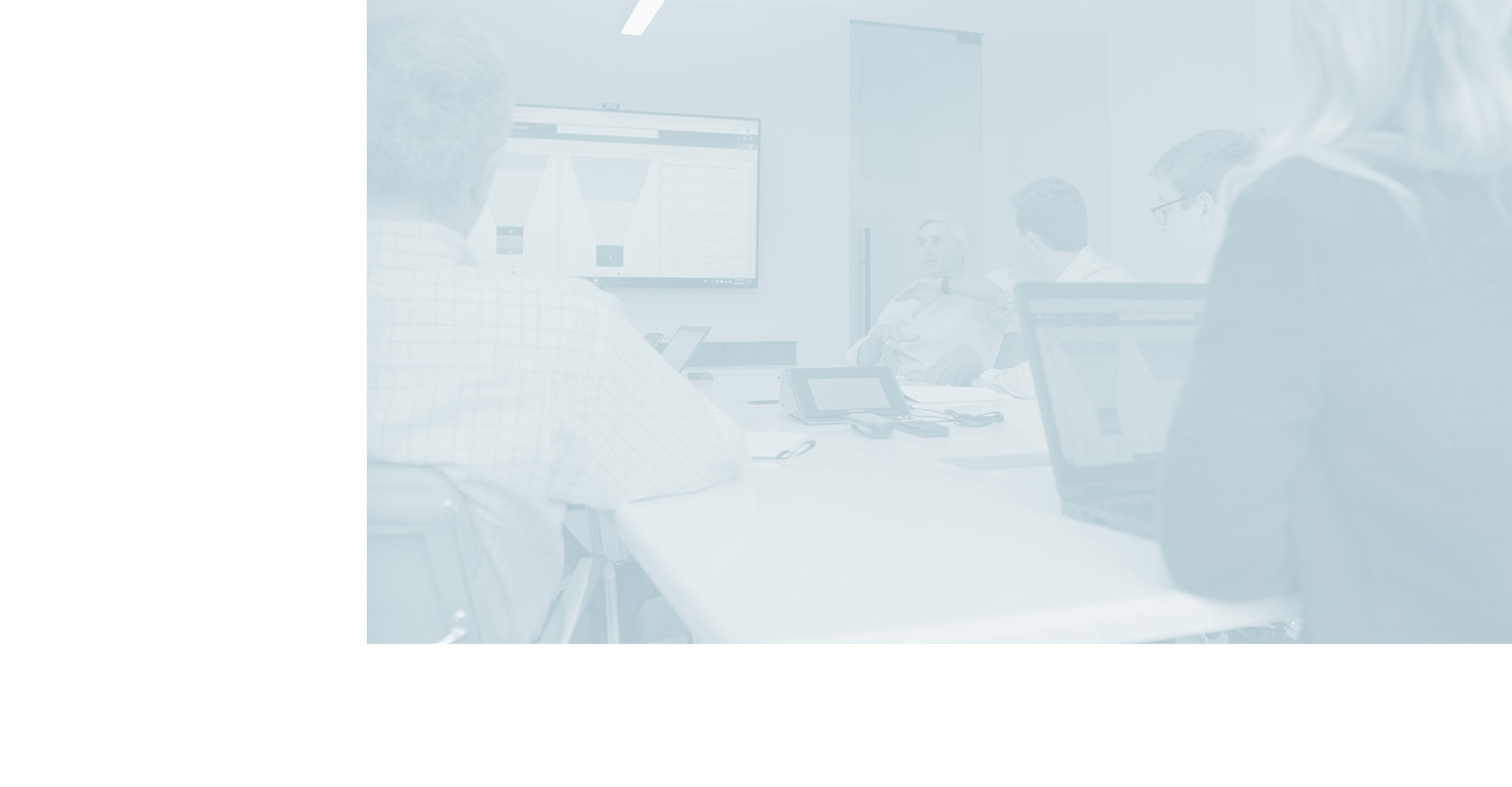 Greenridge conference room meeting with light blue overlay